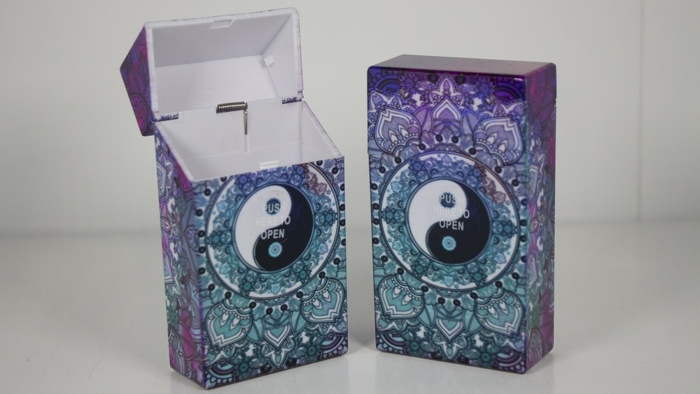 12 Peace, Yin Yang, Psychedelic Design Cigarette Case Pack Holders for 100mm
