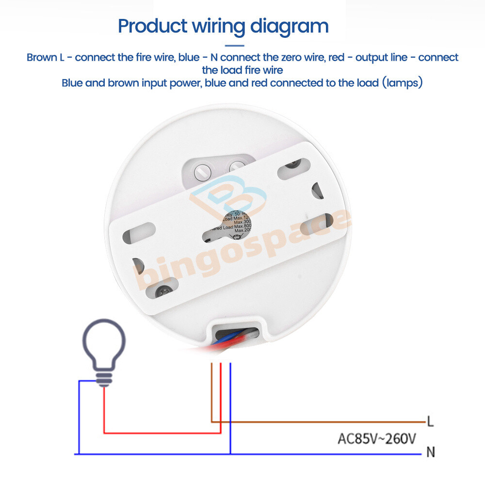 AC85-265V Infrared PIR Motion Induction Sensor Switch For LED Ceiling Light