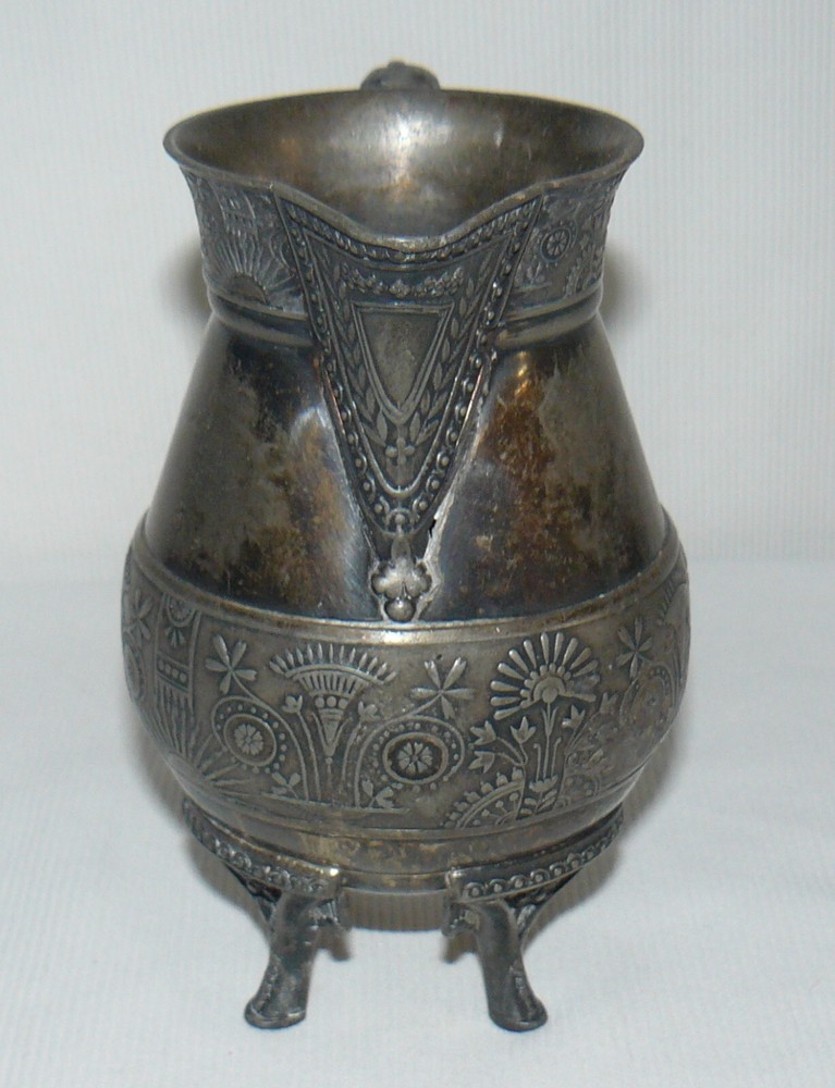 Silver Plated 4 Footed Creamer Pitcher Deco Style