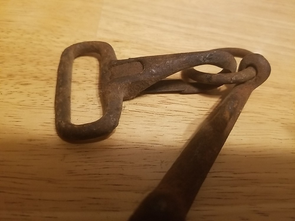Vintage Metal Horse Bit Snaffle - With Chain