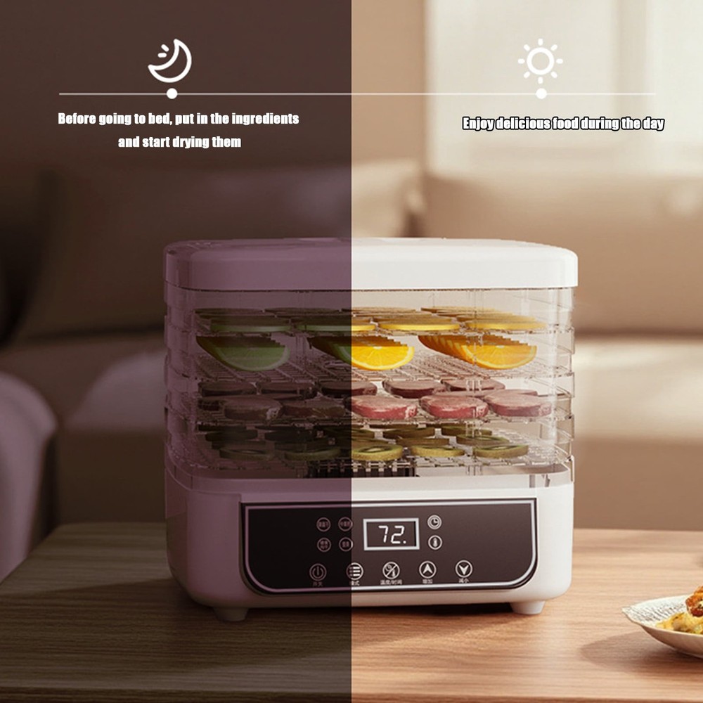 🏆Food Dehydrator Machine 5 Trays Stackable Fruit Dryer Adjustable Temperature
