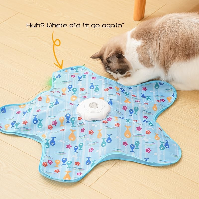Touch-Activated Cat Toy: 3 Modes, Random Motion, Hidden Feather & Squeak