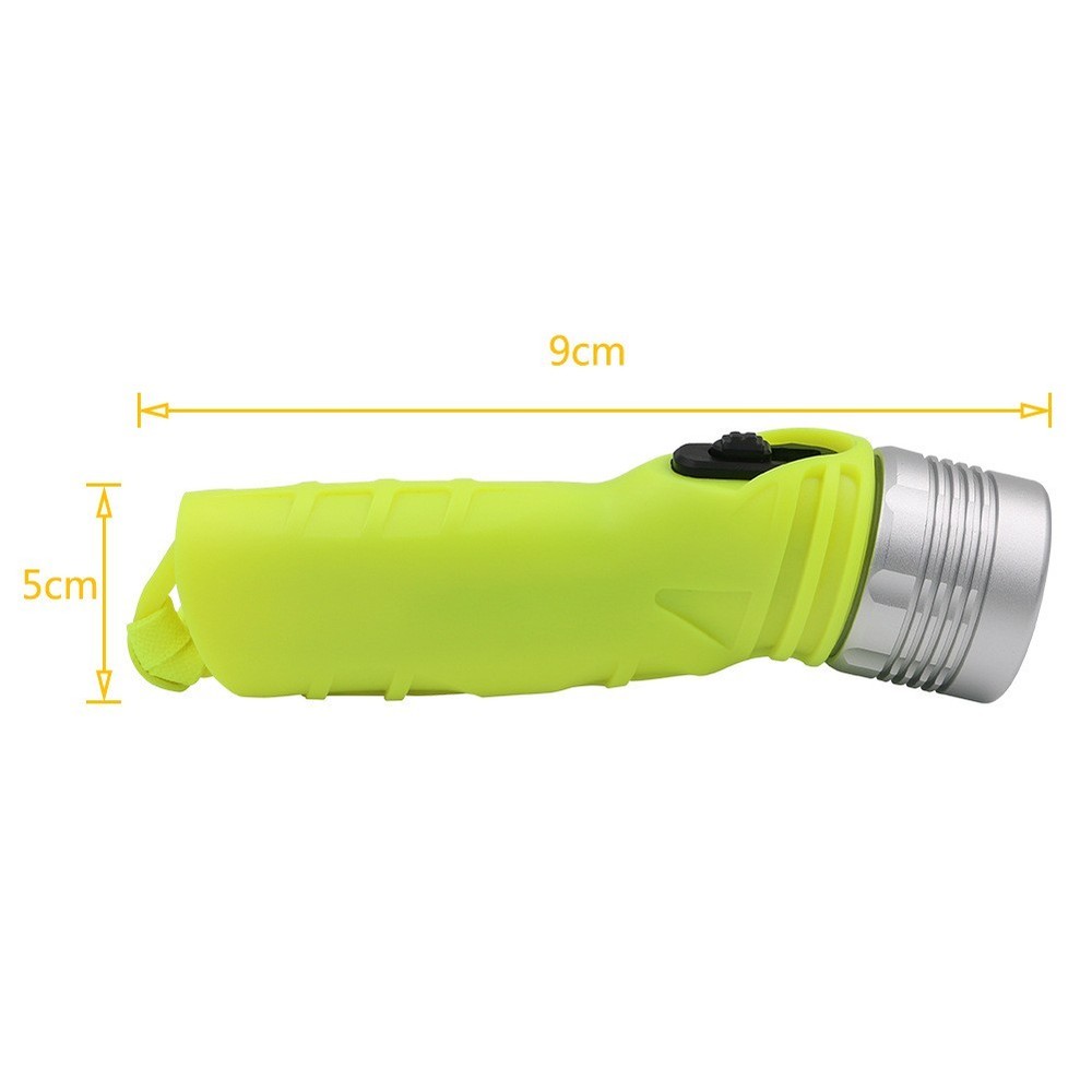 LED Diving Light Tool Flashlight 1pcs 9x5cm Fluorescent Green Super Bright
