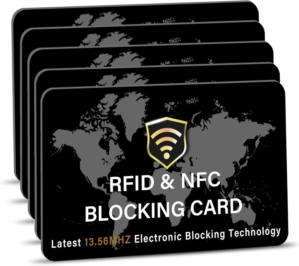 SaiTech IT 5 Pack RFID Blocking Card NFC Contactless 5 Black, White