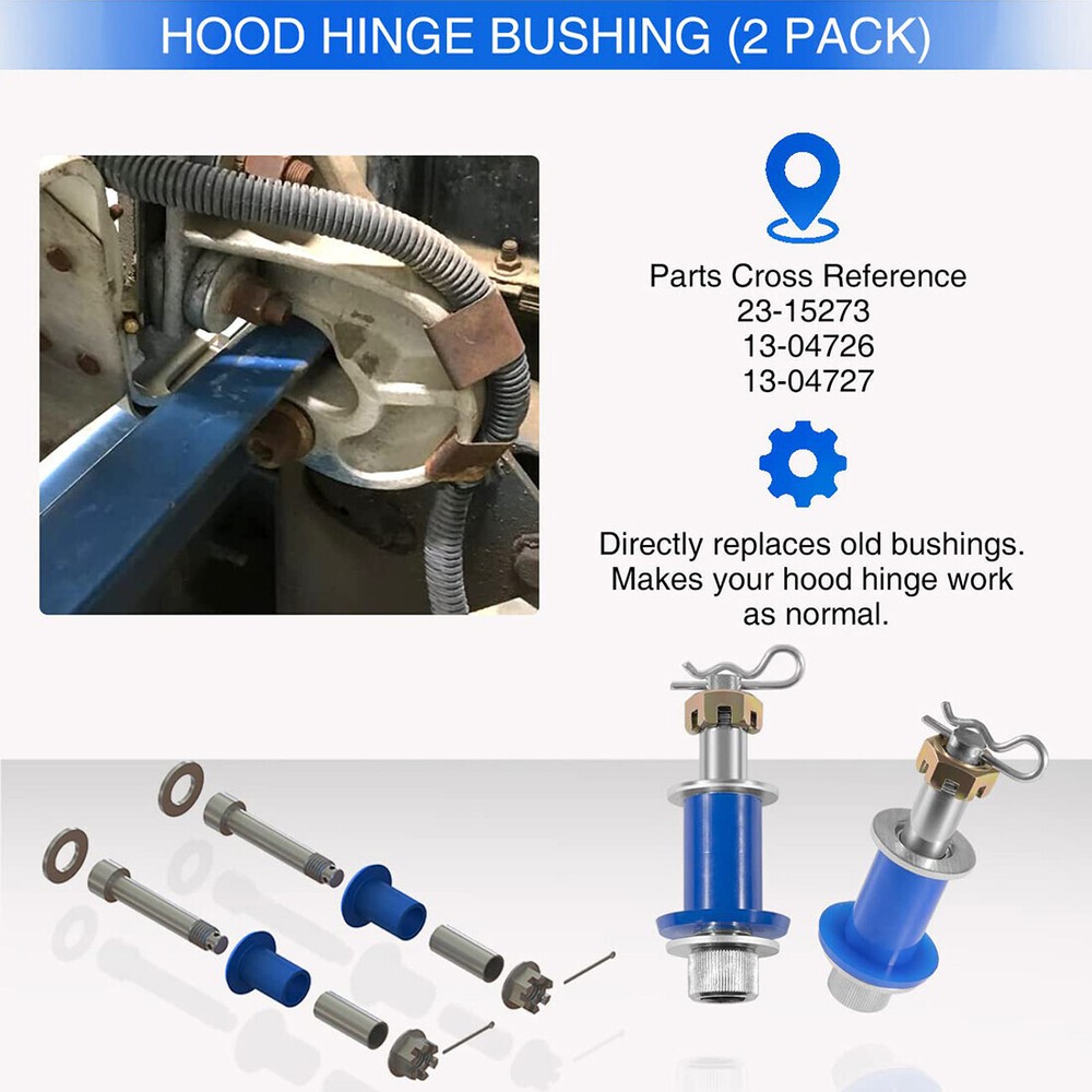 13-04164 Engine Hood Hinge Pivot Bushing Mount Bolt Kit For Peterbilt 378 379