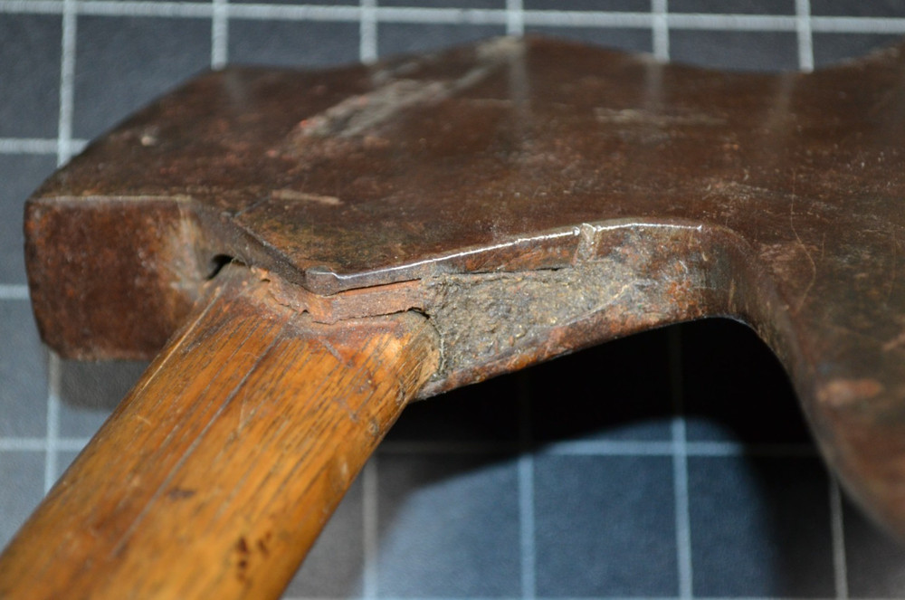 BEATTY - BROAD AXE WITH ANTIQUE HAND MADE HANDLE
