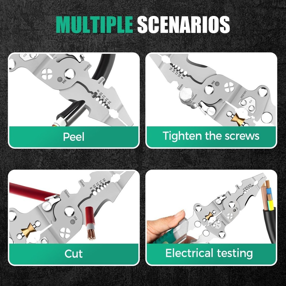 Multifunctional Folding Wire Stripper Pliers,Pully Design Cable Cutter Plier