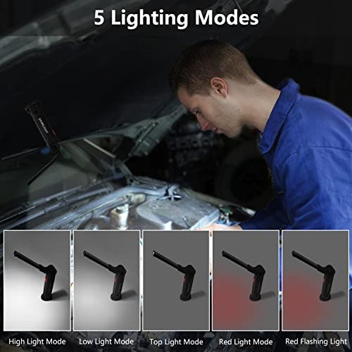 Working Light Portable, Rechargeable Work Lights with Magnetic Base Black*4