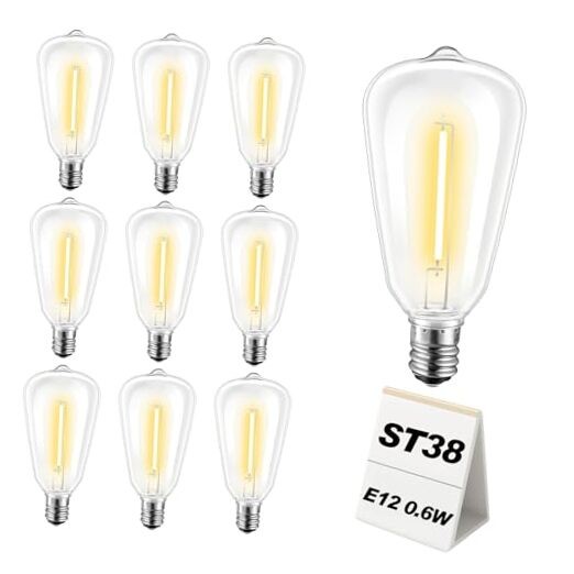 -Pack ST38 LED Replacement Bulbs Shatterproof Dimmable Vintage Edison Bulbs 10