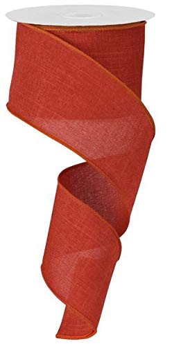 Solid Canvas Wired Edge Ribbon, 10 Yards (Rust, 2.5") 2.5", Rust