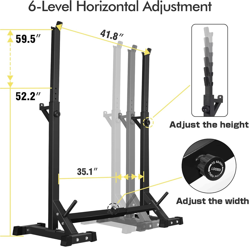Adjustable Squat Rack Stand Multi-Function Barbell Rack Weight Lifting Gym Dumbb
