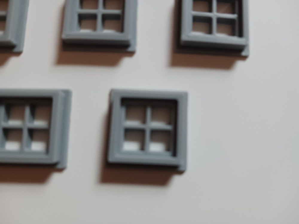 "HO" SCALE WINDOWS, BARN, HOUSE, WINDOWS, KIT-BASH, .650" x .650" 3D PRINTED