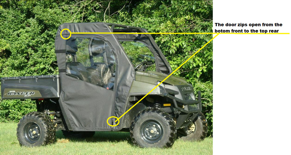 2002-2008 Polaris Ranger 500 and 700 Soft Doors and Back Panel combo