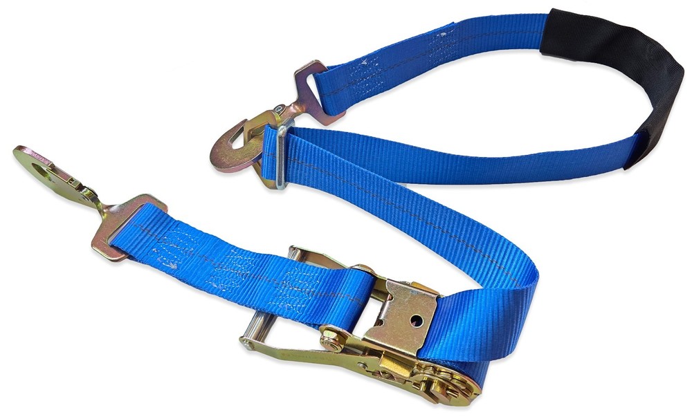 4 Pack - Axle Strap Tie-Down Ratchet Combo, Blue