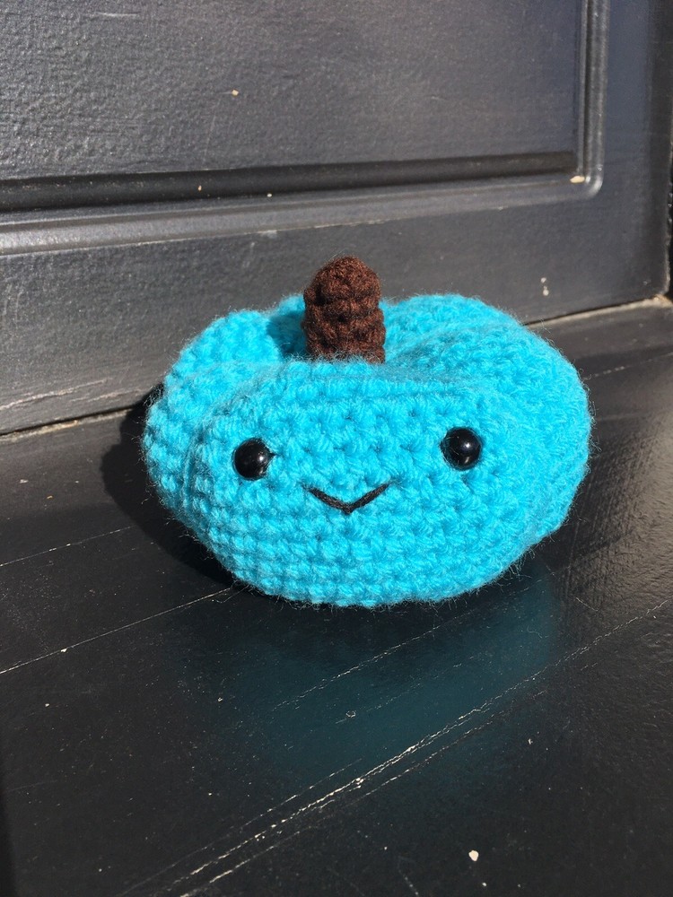 small crochet teal pumpkin