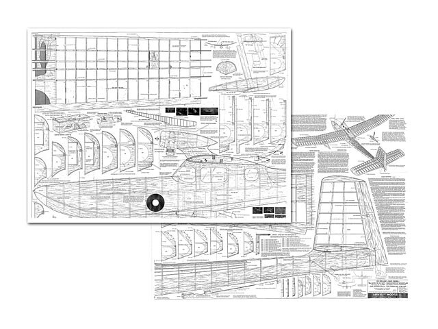 Custom Privateer Floatplane 114" Wing RC Model Airplane Printed Plans &Templates