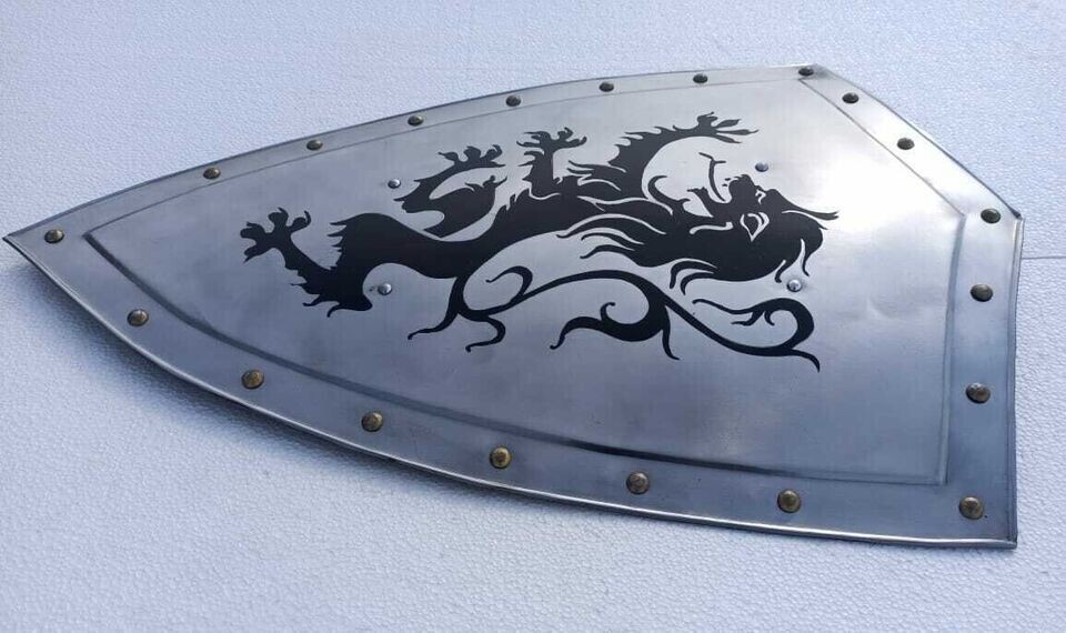 Medieval Fully Functional Dragon Warrior Templar Shield Medieval Knight Shield