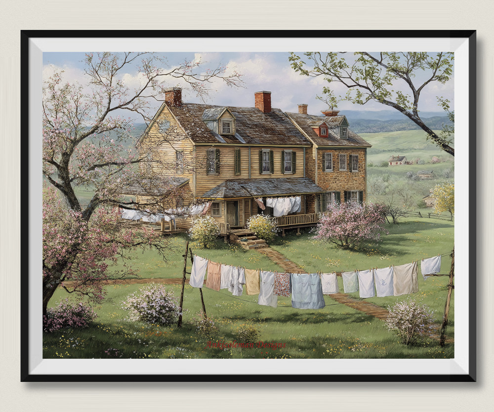 Spring House 2 - Chart Counted Cross Stitch Patterns Needlework DIY DMC Color