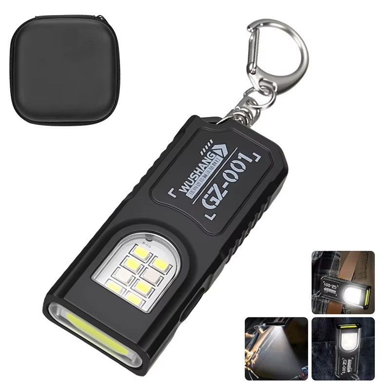 Powerful Mini LED Keychain Flashlight USB Rechargeable  Waterproof EDC SOS Light