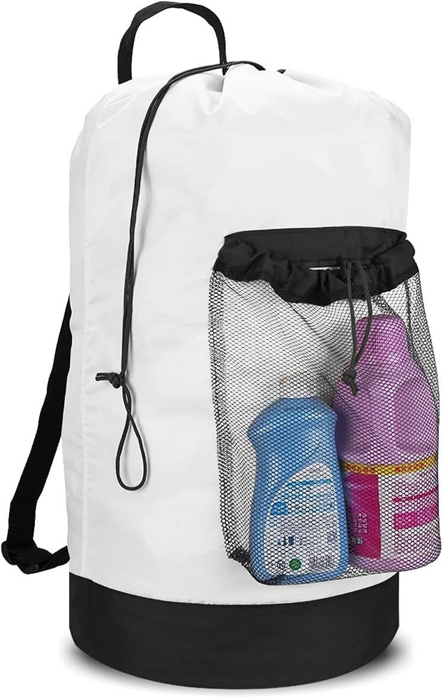 Backpack Laundry Bag Laundry Backpack W/ Shoulder Straps & Mesh Pocket Durable