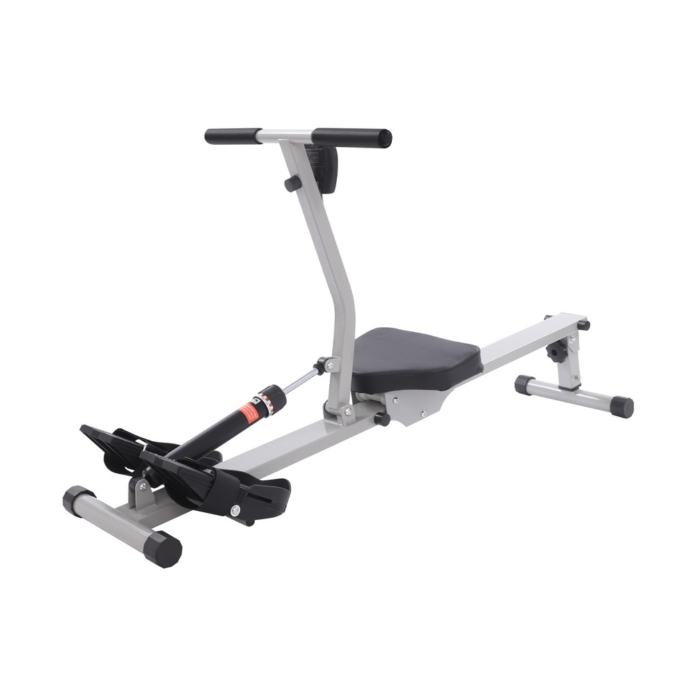 Grey+Black Foldable Home Rowing Exercise Machine with LED Display 25.35lbs