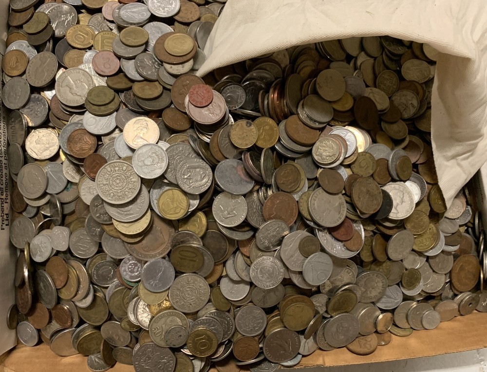 Bulk Mixed Foreign World Coins Lot 2 Lb Pound