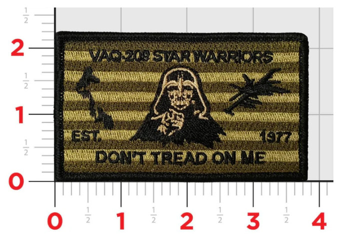NAVY VAQ-209 STAR WARRIORS COMMAND FLAG EMBROIDERED PATCH HOOK & LOOP