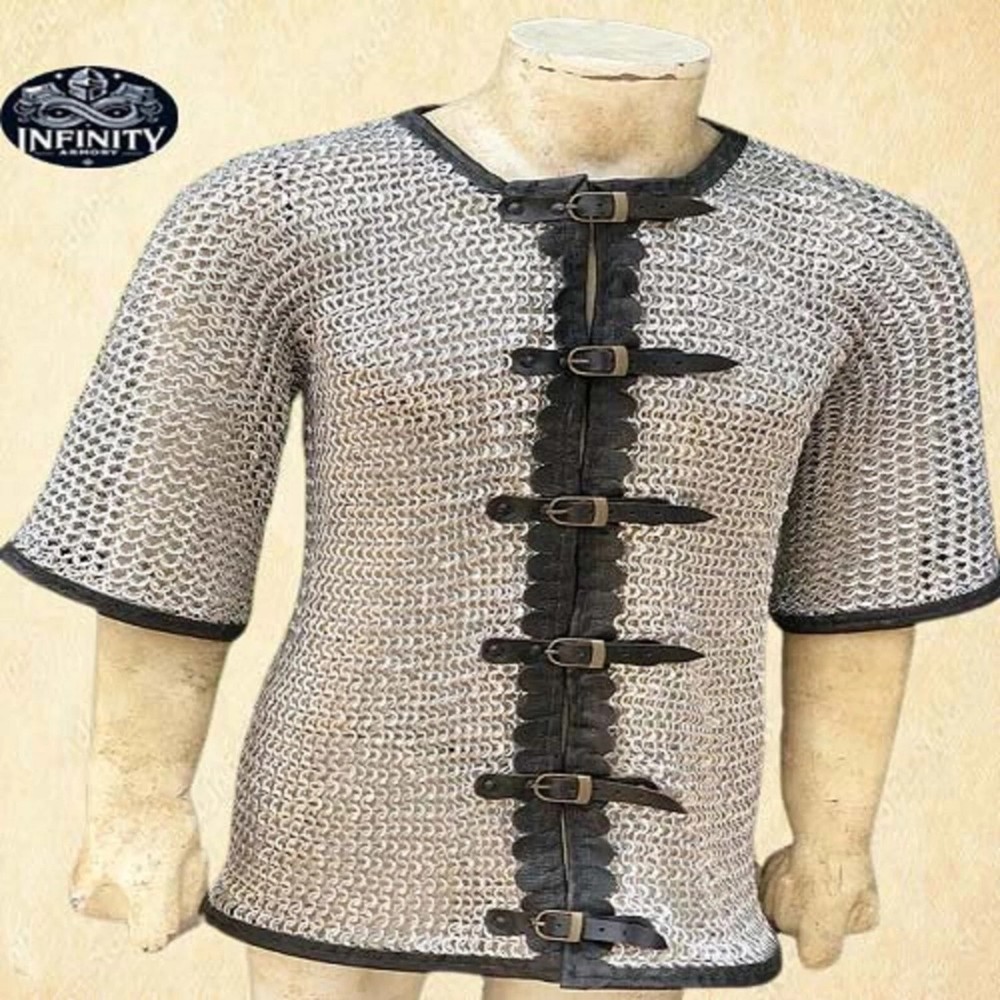 "10mm Chainmail Shirt Front Open – Aluminum Champion Riveted Chainmail"