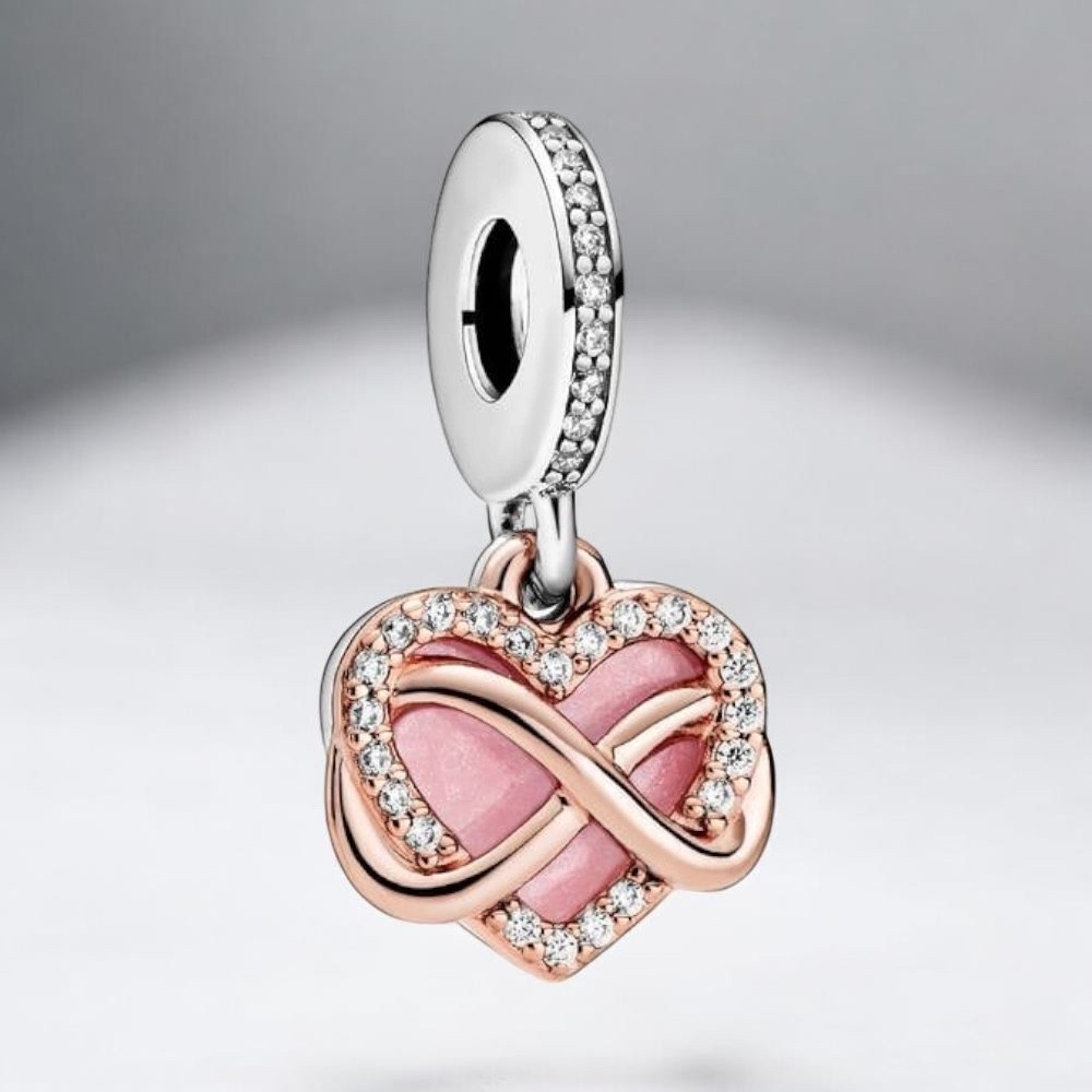 NEW Authentic PANDORA Sparkling Infinity Heart Dangle Charm #788878C01