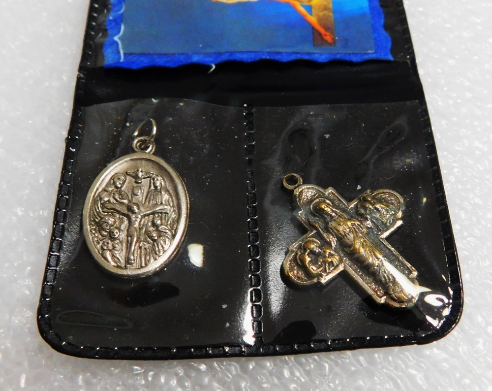 2 HOLY CATHOLIC POCKET SHRINES - AS DISTRIBUTED BY CHAPLAINS