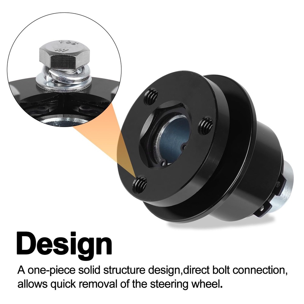 CNSPEED 3 Hole Steering Wheel Quick Release Hub Adapter, 3 Black, Black
