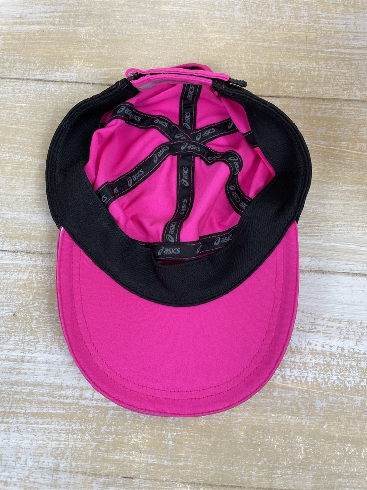 Asics Women's Running Athletic Pink Hat Cap Strap Back Lightweight One Size