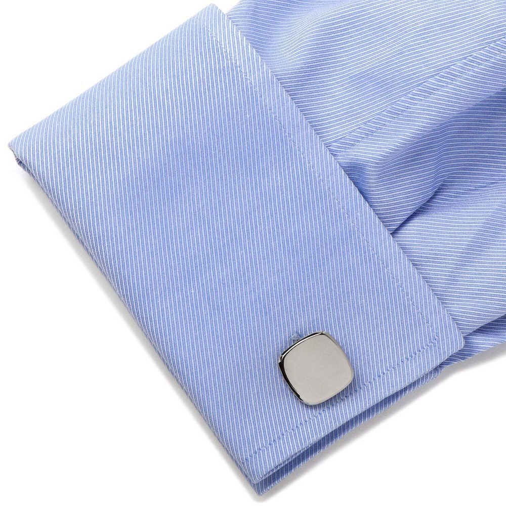 Stainless Steel Soft Square Engravable Cufflinks