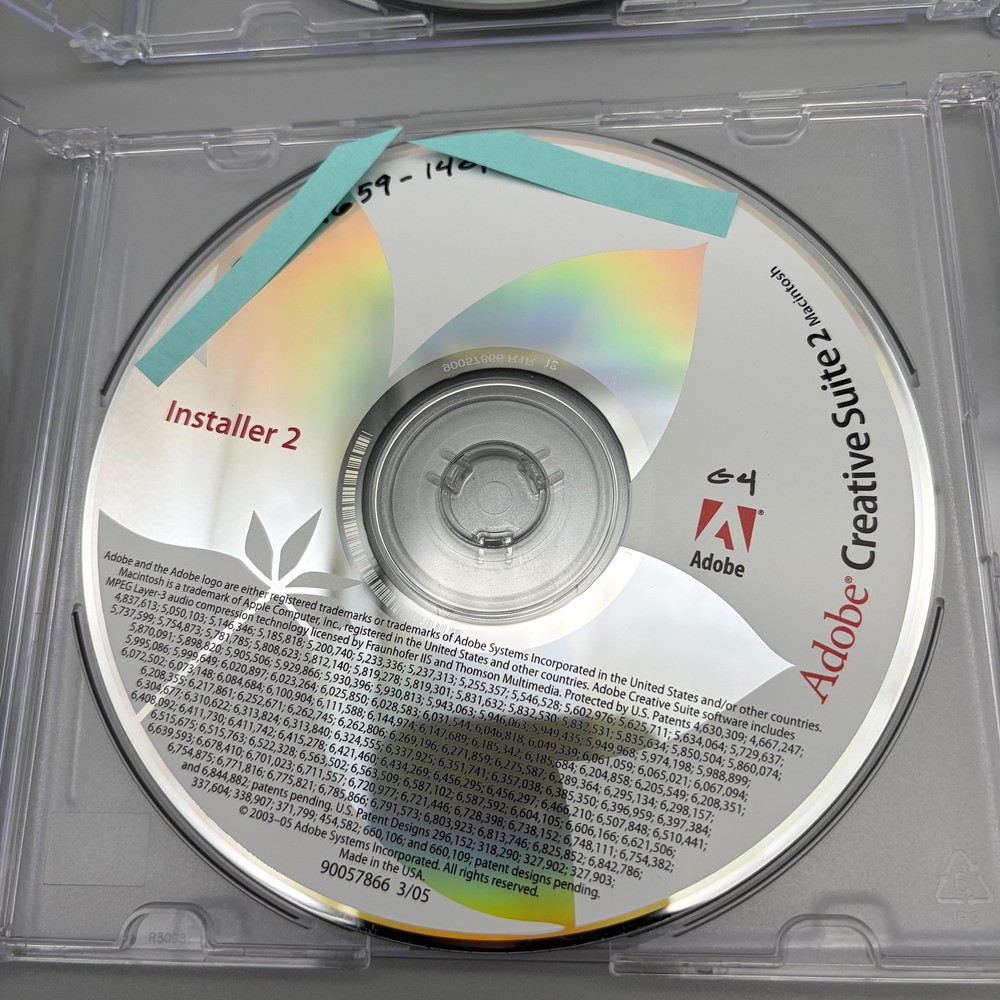 Vintage 2005 Adobe Creative Suite 2 Macintosh 6 CD-ROM Software Discs Mac