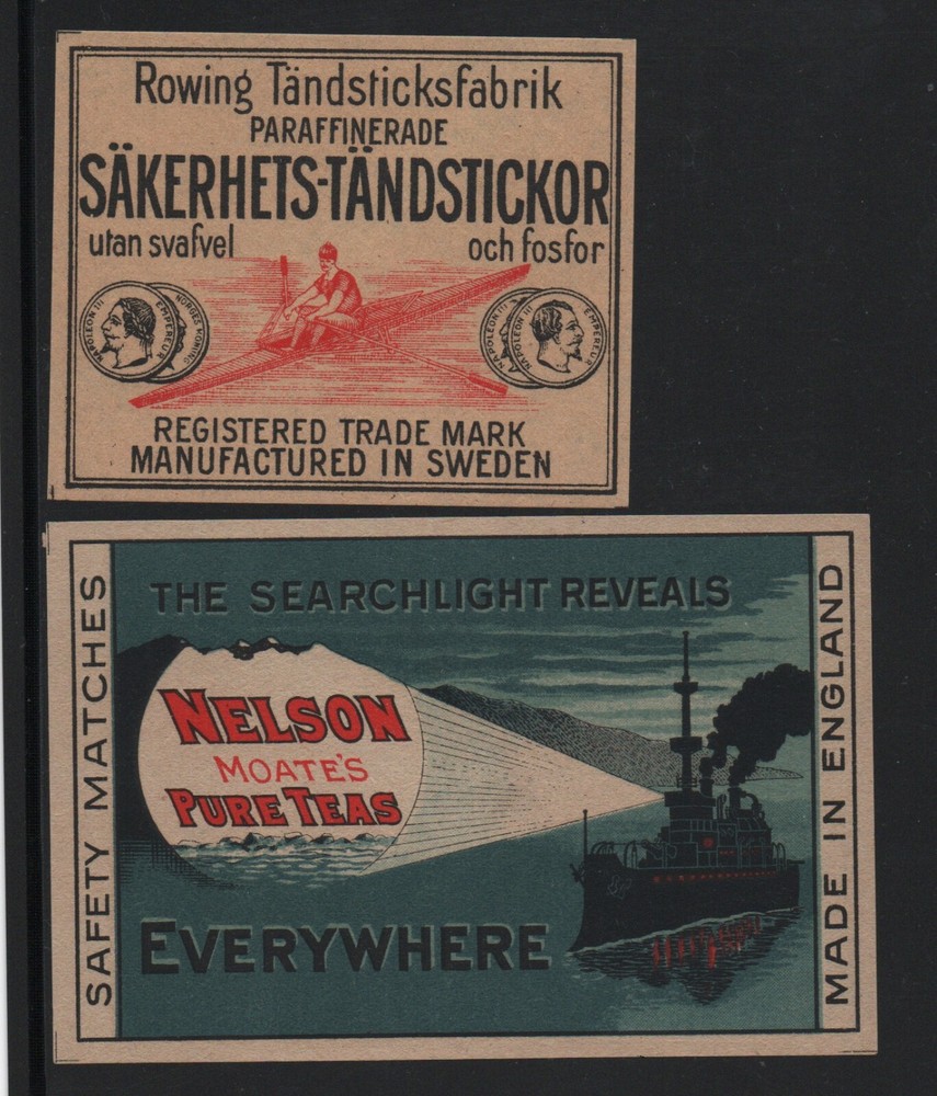 2 Match Box labels very fine