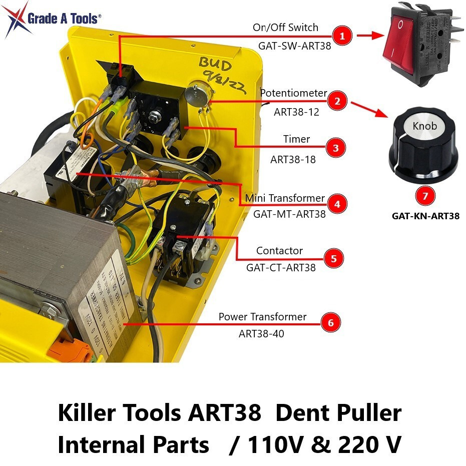 Heat Setting Control - Potentiometer for Killerr Tools ART38 Dent Puller