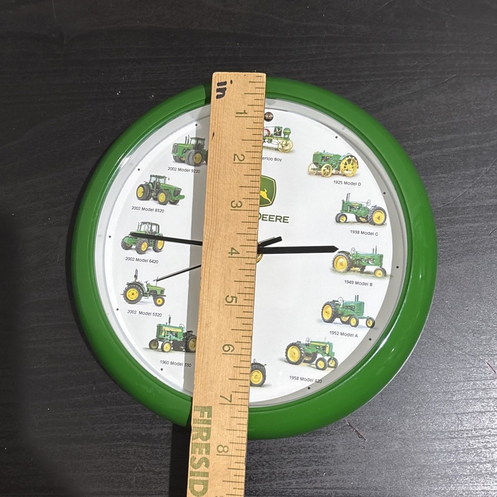 John Deere Tractor Clock Tractor Sounds Each Hour 8" Tested Keeps Time Works