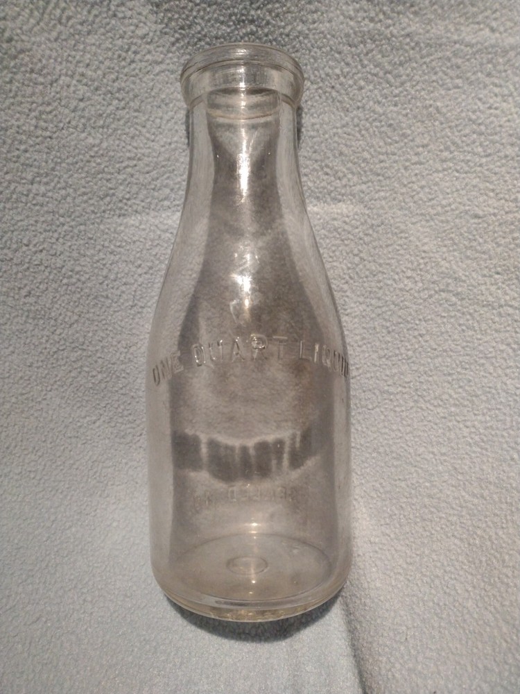 Antique dairy bottle ONE QUART LIQUID