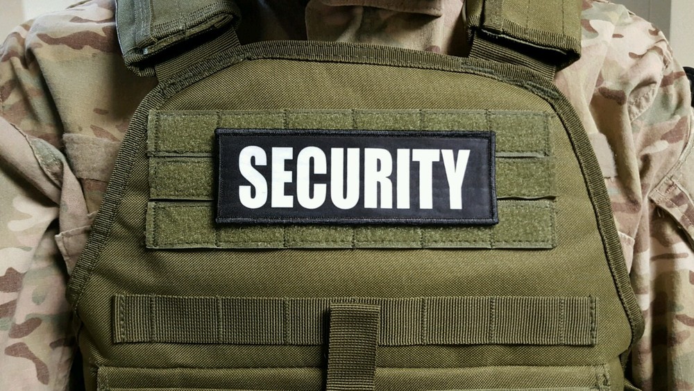 2x6 SECURITY Black White RAID Patch SWAT Hook Backed Site Maritime