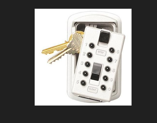 KIDDE 1413 Lock Box,Slimeline-White,Surface,PushButton,2 Keys - NIB