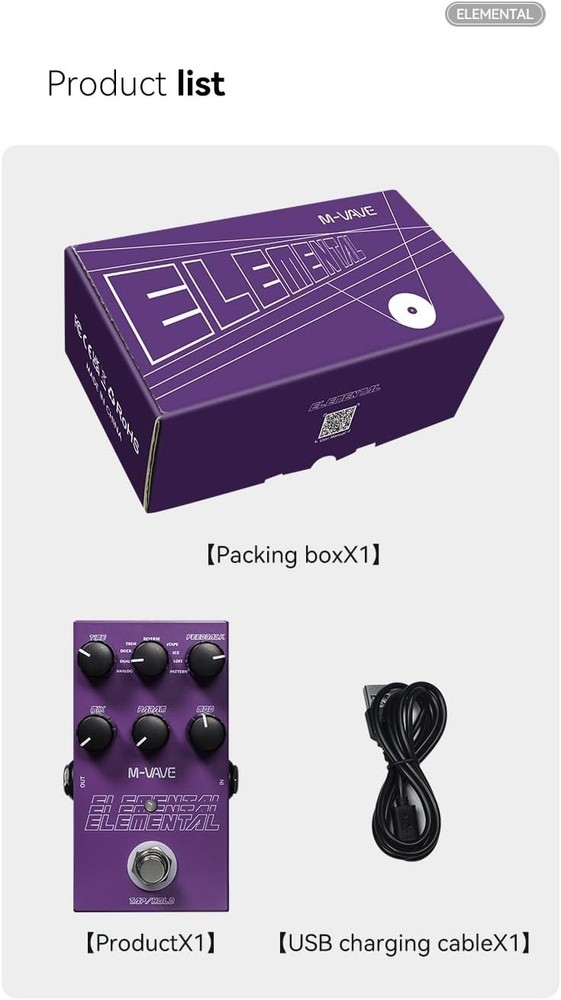 M-Vave Elemental Digital Delay Pedal 9 Different Delay Guitar Effects Digital De