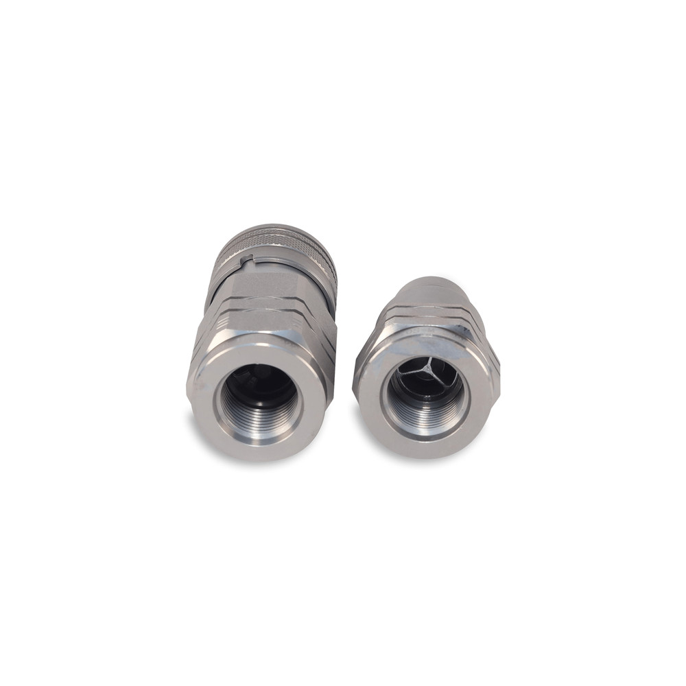 1/2″ Flat Face Hydraulic Quick Couplers Set - 5/8″ SAE Thread