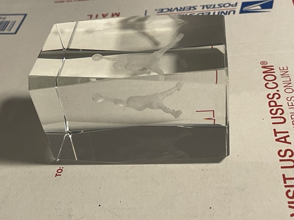 Laser Etched Crystal - Michael Jordan Crystal Cube