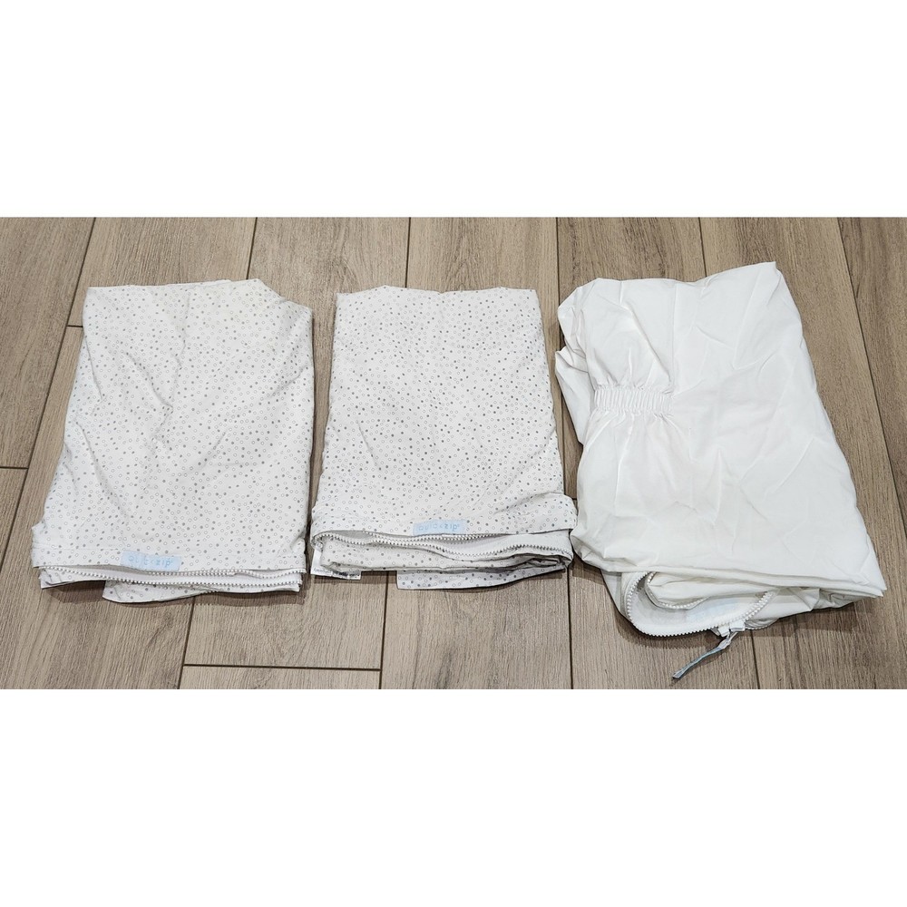 Quick Zip Crib Sheet Set 100% Cotton Fitted Toddler Bedding 1 base 2 sheets