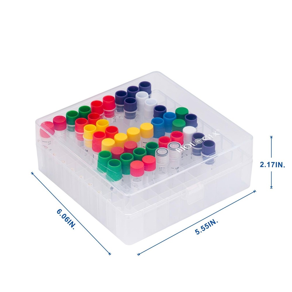 2 in 100-Well Polypropylene Freezer Boxes for Lab Efficient Sample Storage an...