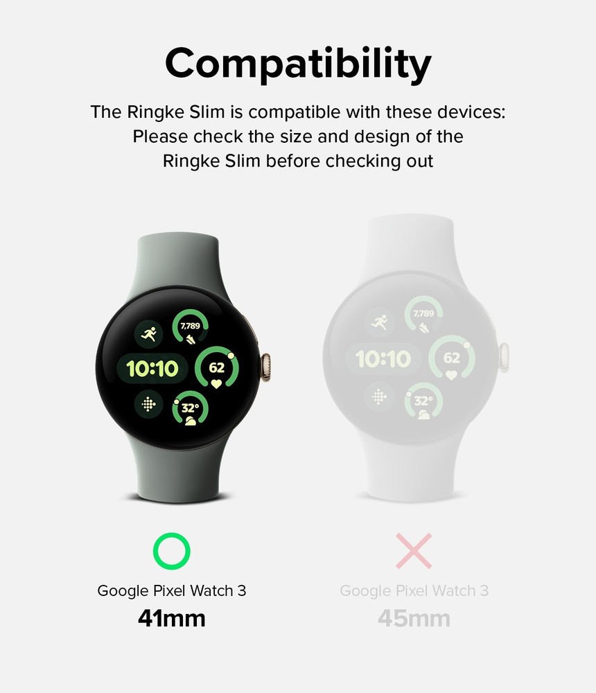Google Pixel Watch 3 Case | Ringke [Slim] Protector Lightweight Cover 2PK