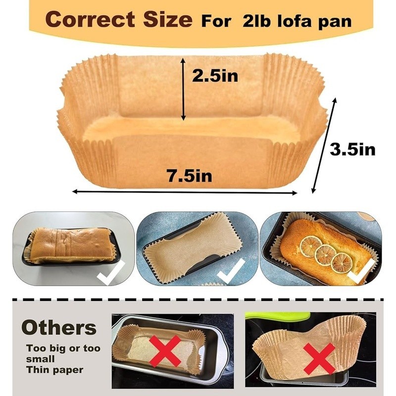 Nonstick Bread Pan Liners 150pcs Heat Resistant Parchment Baking Sheets New