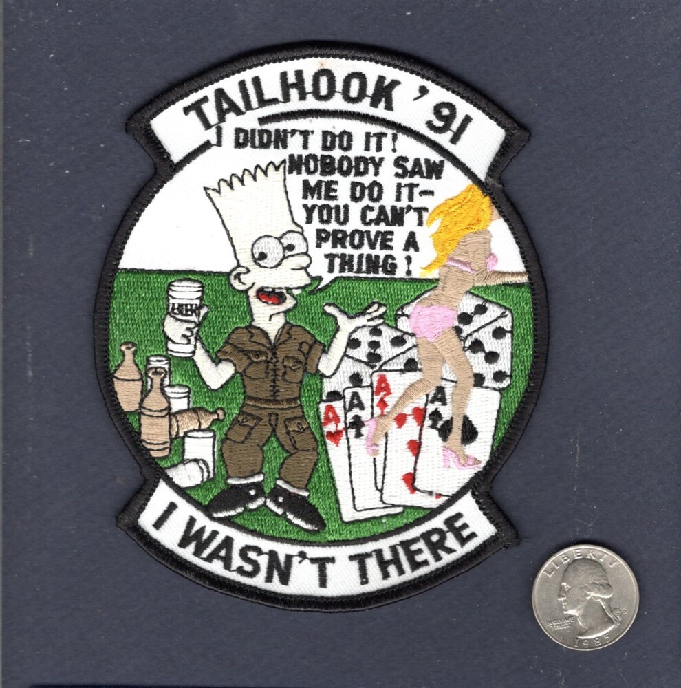 TAILHOOK REUNION 1991 Bart Simpson I Wasn't There US NAVY Squadron Patch