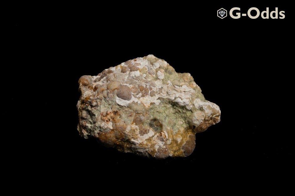 Rare broken geode around 2" with iron oxide and quartz
