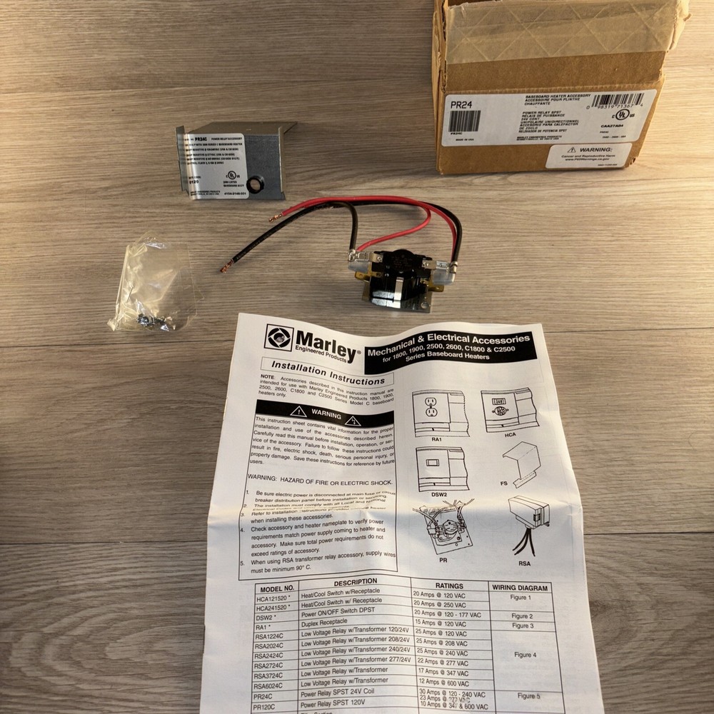 Marley PR24 Baseboard Heater Power Relay - New In Box - Multiple Available